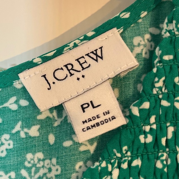 J. Crew smocked midi dress in Dublin Green Ivory - Picture 4 of 6